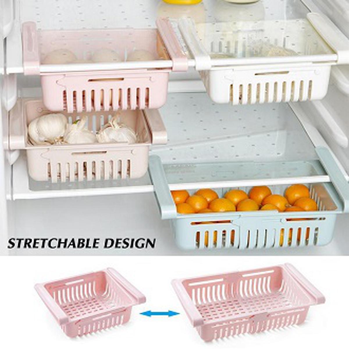 2Pcs Dishwasher Safe Fridge Drawer Basket