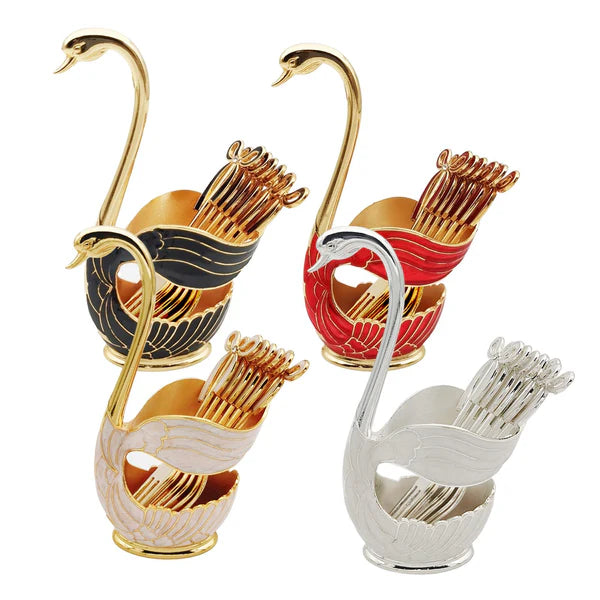 Elegant Swan Spoon Set