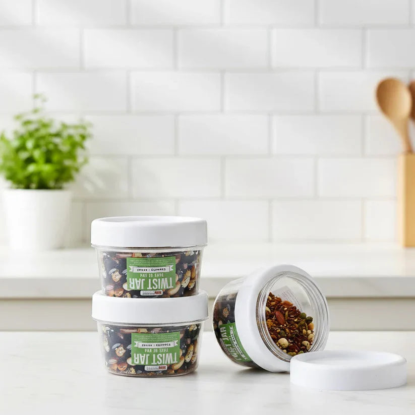 Set Of 4 Twist Lid 200ml Spice & Herb Jars