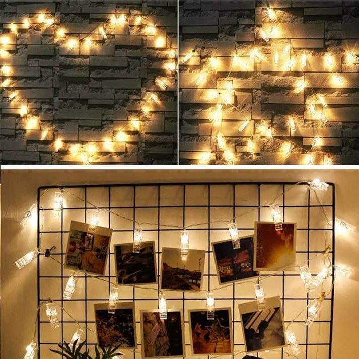 Fairy String Lights With Photo Clips