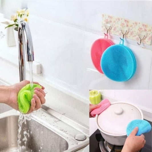 3Pcs Silicone Cleaning Brushes Soft Silicone Scouring Pad