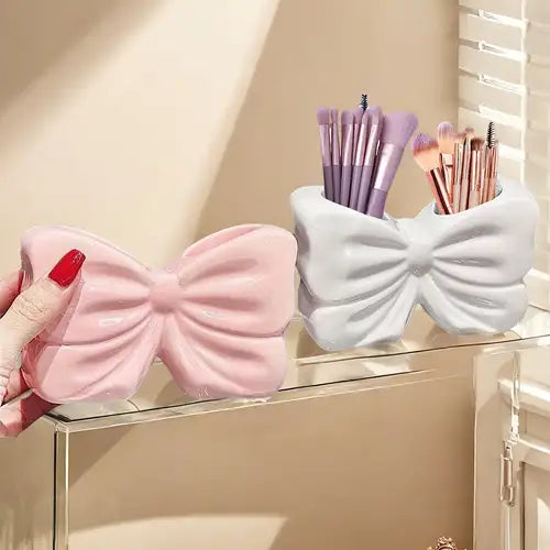 1PC Bow Shape Cosmetic Brush Organizer Holder (5x3Inch)