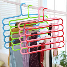 1 Pcs 5 layers multifunctional clothes hangers storage pants clothes hanger