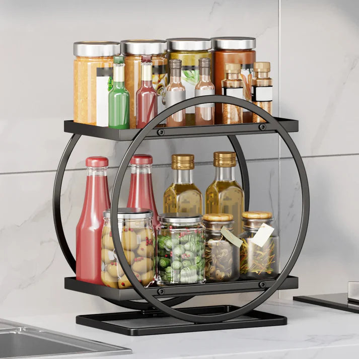 Round Metal Storage Racks Modern Round Metal Tiered Stand – SabSaman.com