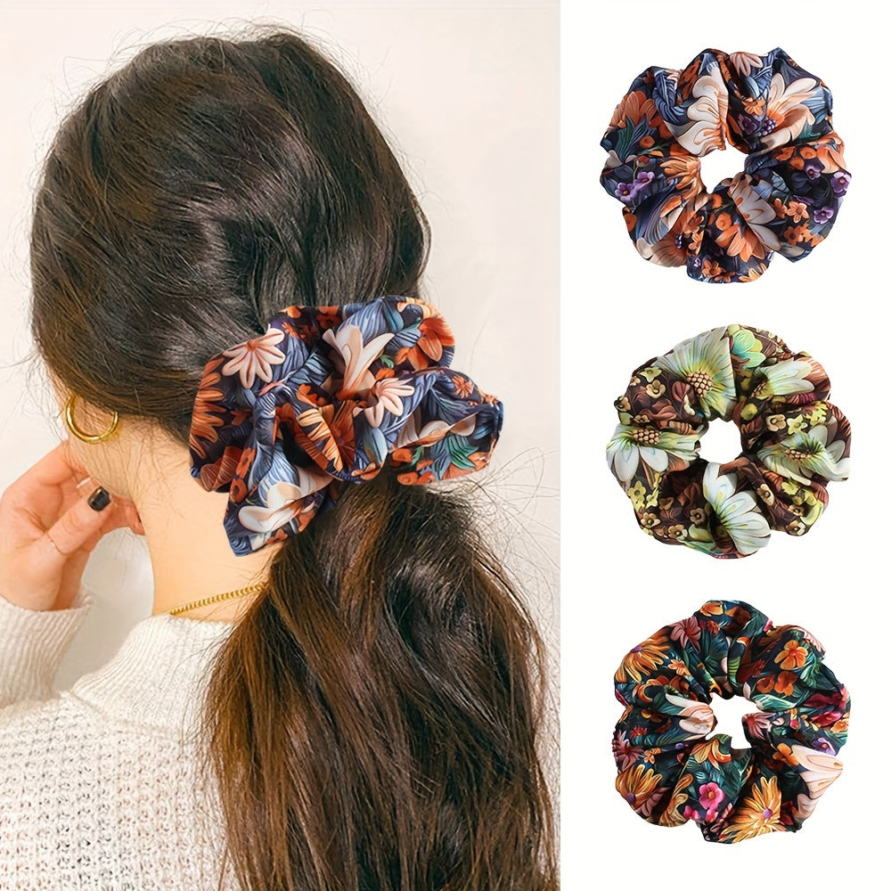 3Pcs Mini Silk Hair Scrunchies Girls Cute & Trendy, Health and Beauty 