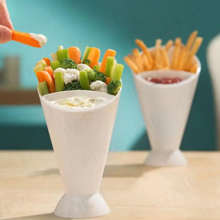 French Fry Cone Stand - Dip & Dig Fry Snack Cone Stand