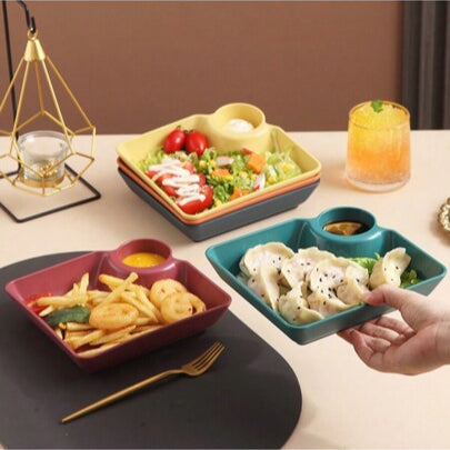 4 Pcs Square Bites Dumpling Plate set