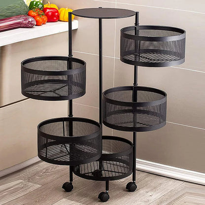 5 Layer Round Shape Kitchen Rack