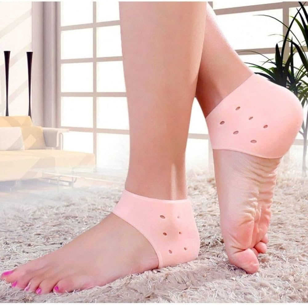 (1 pair) Socks for Feet Care with Silicone Moisturizing Heel Gel