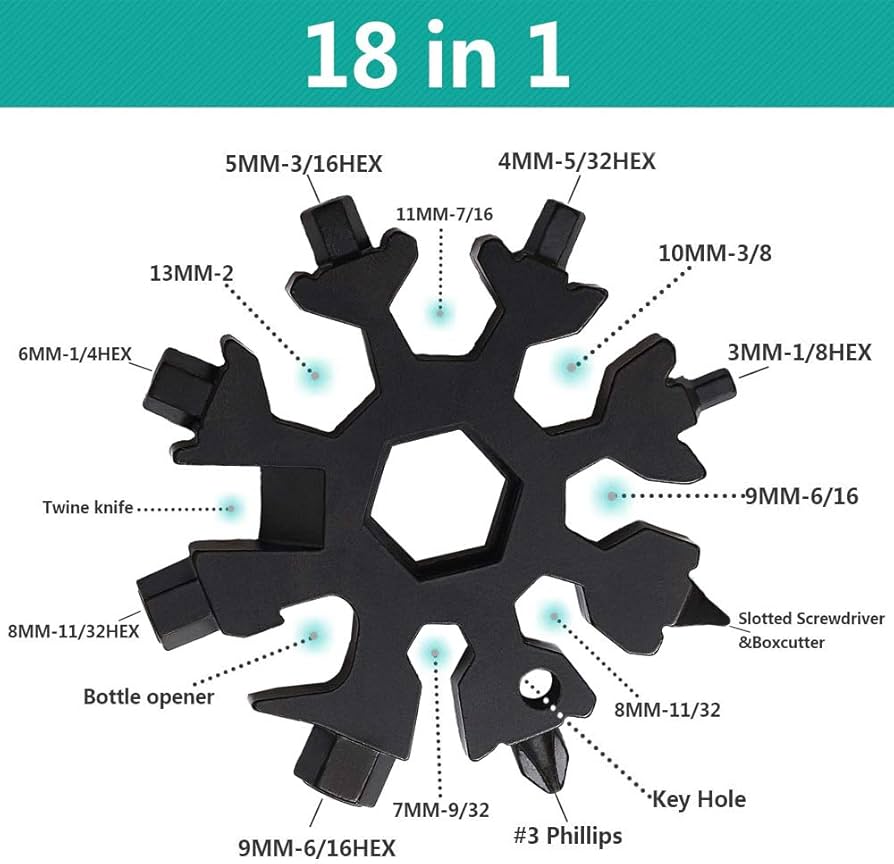 Snowflake Multi-Tool Screwdriver, Stainless Steel