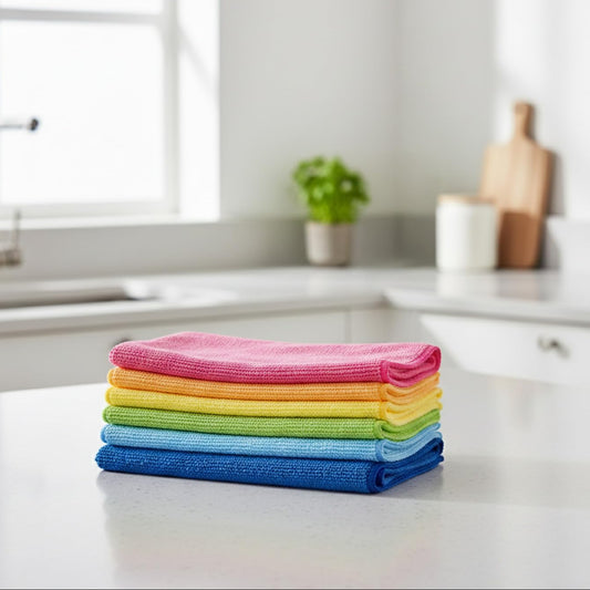 6PCS Durable High Absorbency Soft Microfiber Cloth Set