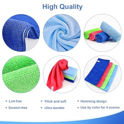 6PCS Fast Drying Microfiber Cleaning Cloth Set