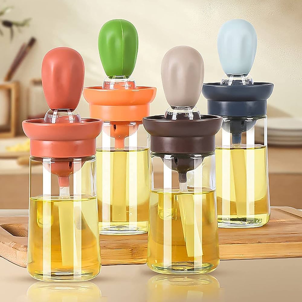 2-in-1 Glass Oil Dispenser with Brush