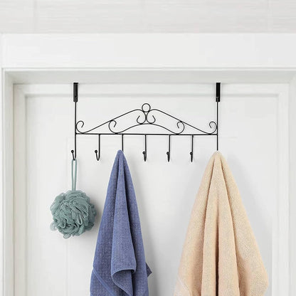 Multi-Purpose 7 Hooks Over The Door Hanger Rack