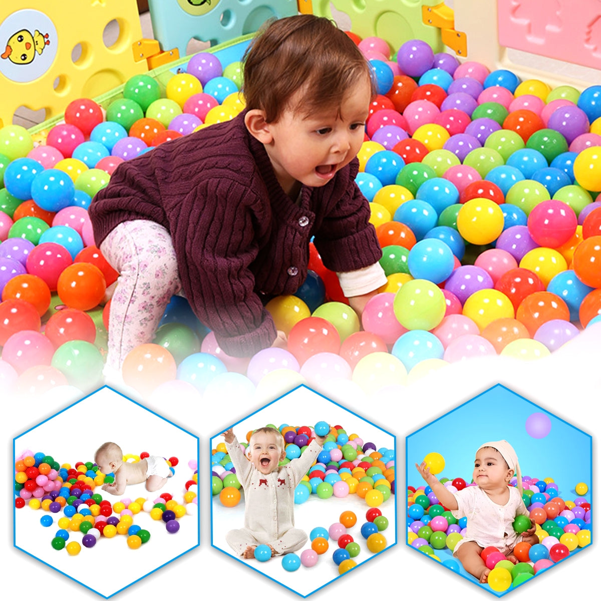 12 Soft Plastic Tent Balls Set For Kids