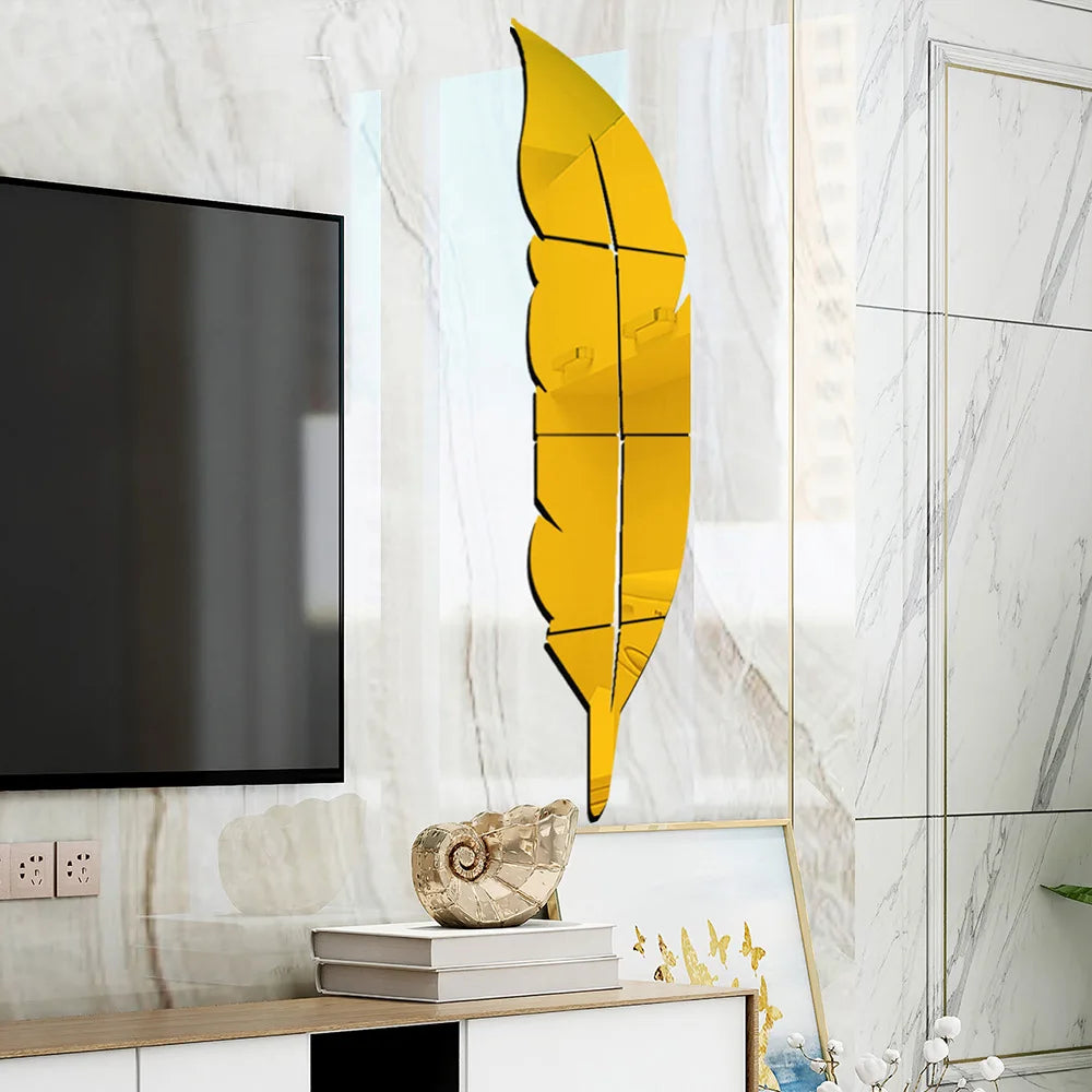 Acrylic Feather Mirror