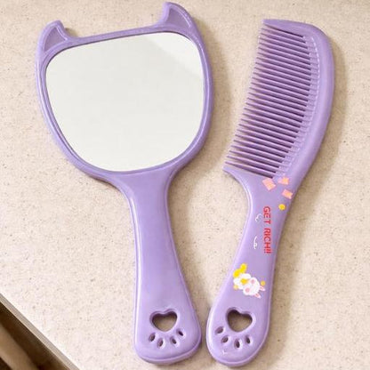 Beauty Touch Up Mirror & Comb Set