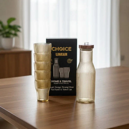Premium Glass Bottle With Drinking Glass Set