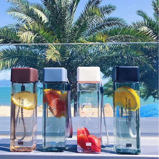 Durable Square Transparent Bottle  For Travel Use