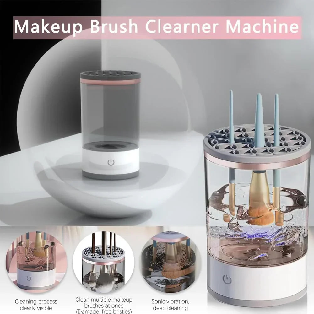 Electric Spin Makeup Brush Cleaner With Fast Drying Function