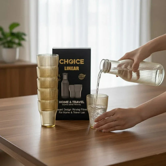 Premium Glass Bottle With Drinking Glass Set