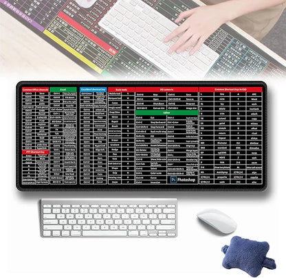 Extended Gaming Mouse Pad With Shortcut Chart (30x80cm)