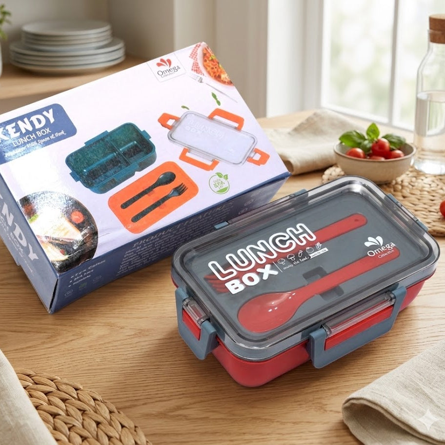 Meal Box With Dual Compartments & Utensils