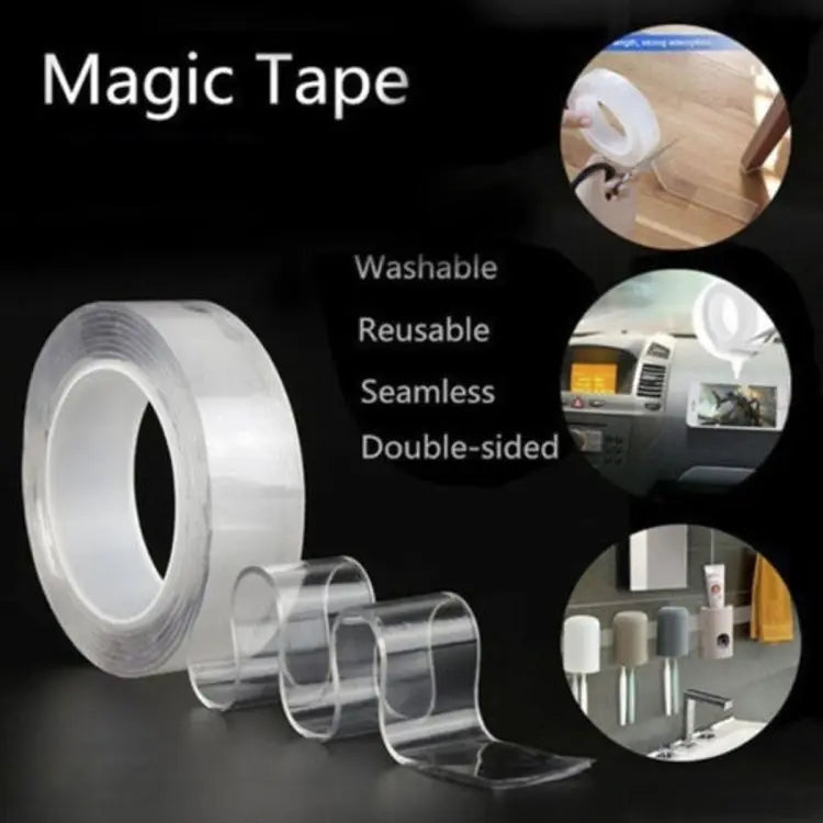 5M Nano Tape Double Sided Strong Adhesive Wall Tape Gel Sticky Multifunction Washable Reusable Carpet Poster