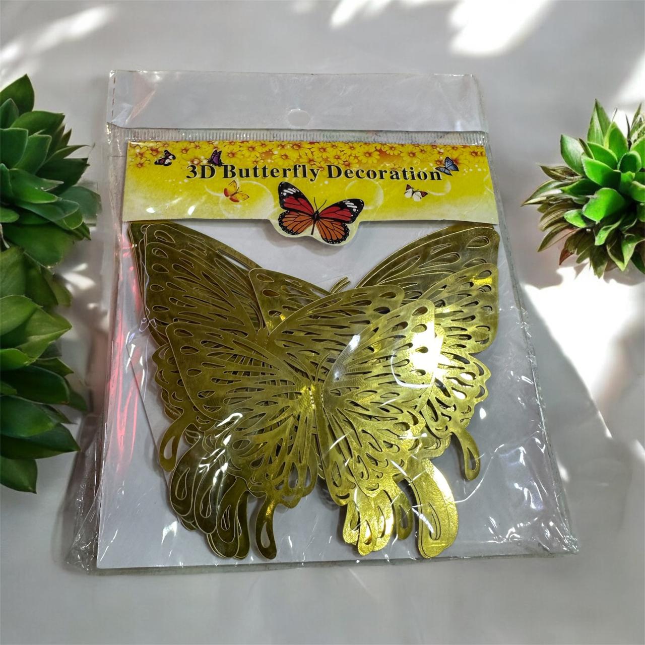 12Pcs Golden Butterfly Stickers