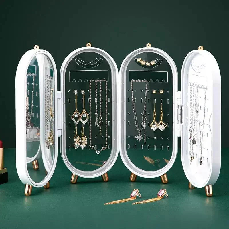 Foldable Jewelry Organizer With Mirror