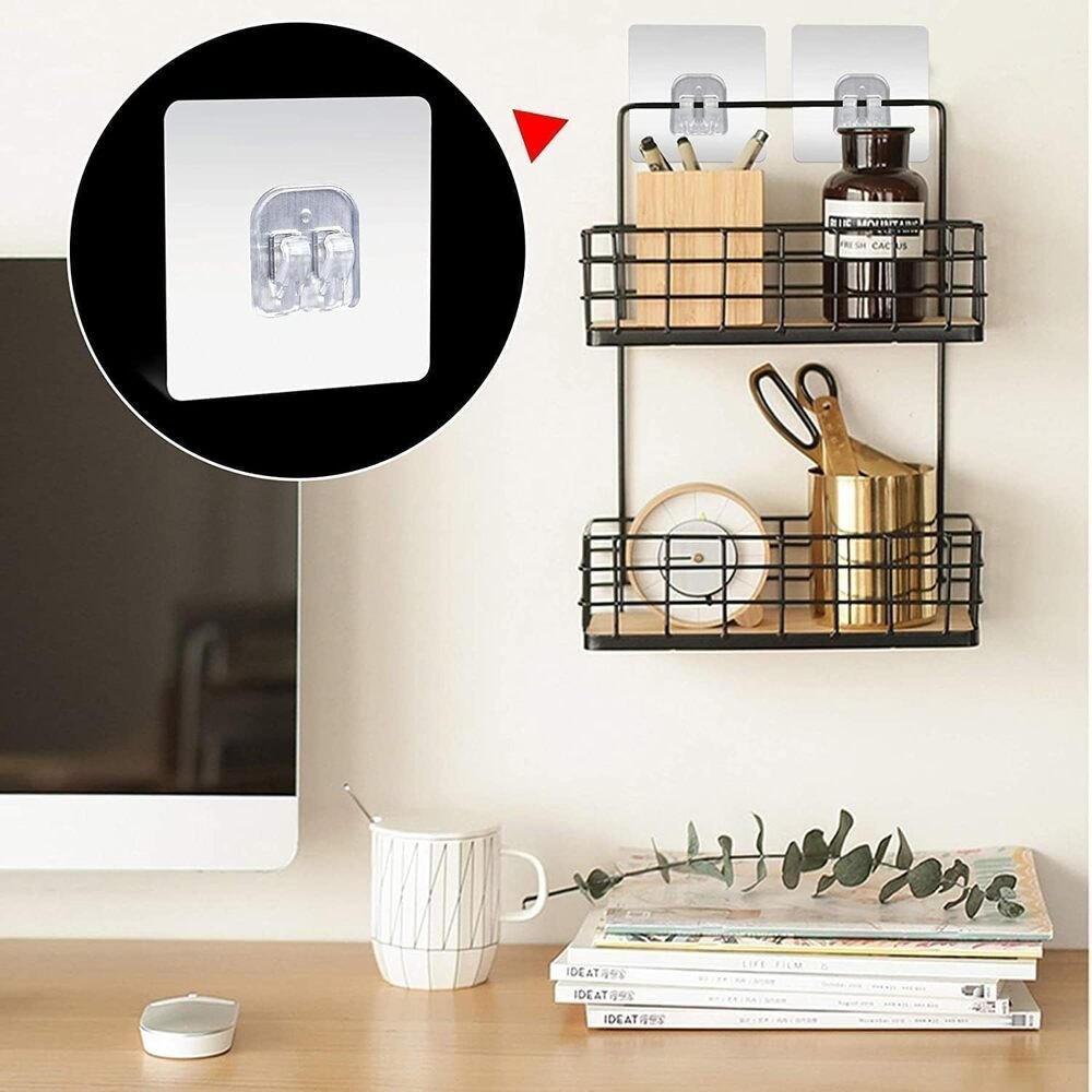 5PCS Clear Waterproof Wall Hooks for Kitchen and Bathroom