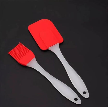 Pack of 2 Spatula & BBQ Oil Brush(17Cm)