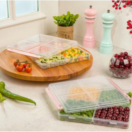 4 Section Food Container Organizer With Lids