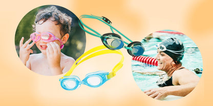 Kids Swimming Goggles with Nose Pad and Accessories - Comfortable, Leak-Proof, and Durable - Perfect for Swimming, Diving, and Surfing
