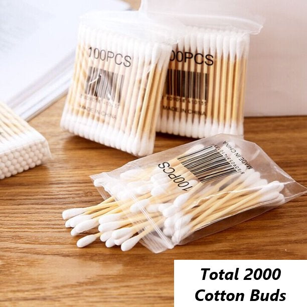 100 pieces of wooden stick cotton swabs