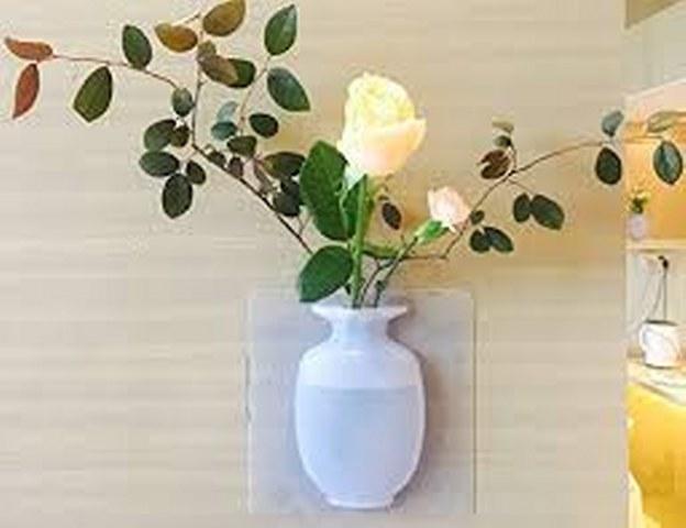 Magic Rubber Silicone Sticky Flower wall hanging Vase