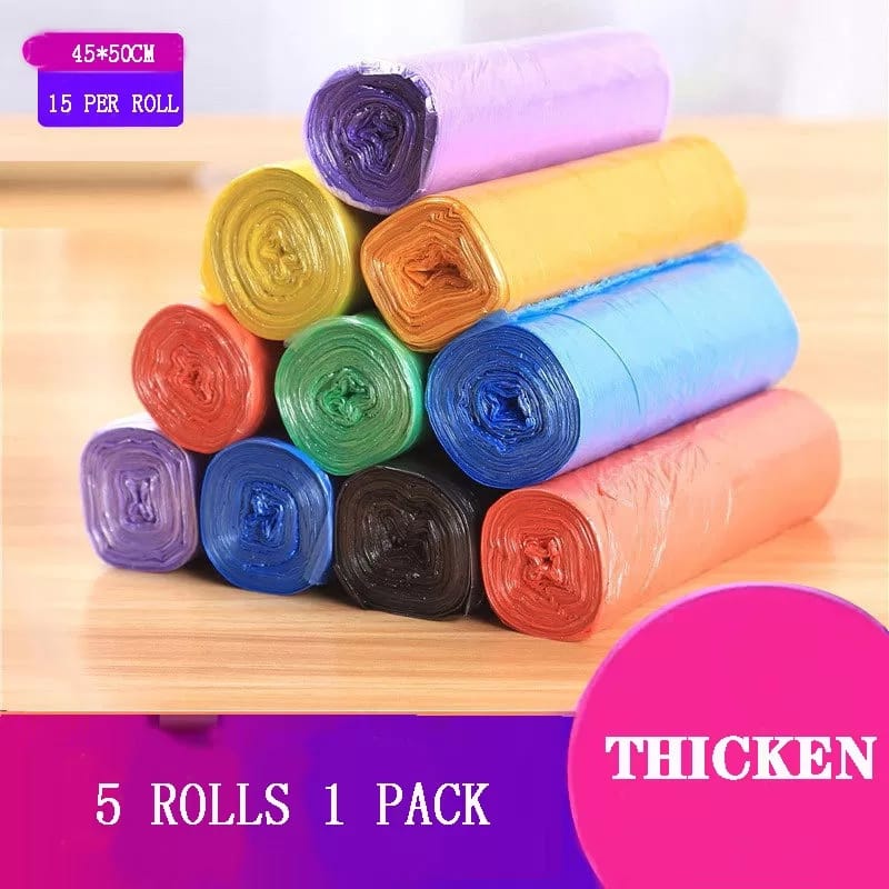 75Pcs Garbage Disposable Trash Pouch Storage Bags (5 Rolls1 Pack)