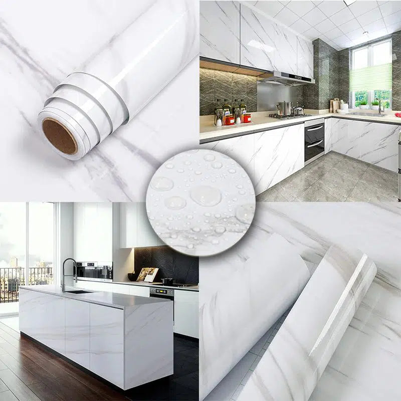 White Marble Paper Sticker – SabSaman.com