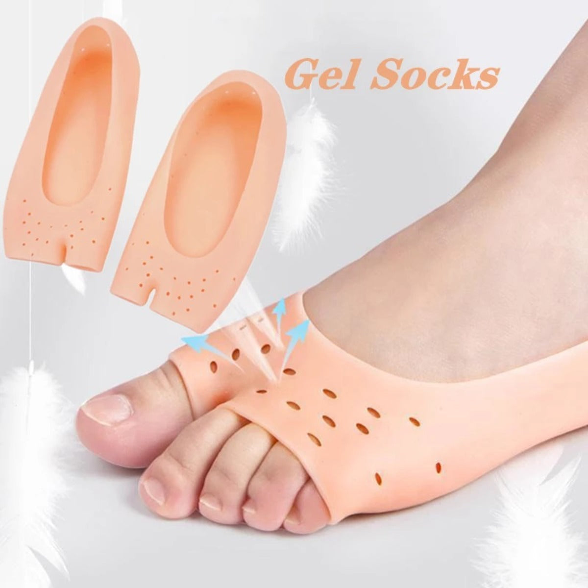 Soft Silicone Moisturizing Gel Socks For Foot Care Protector
