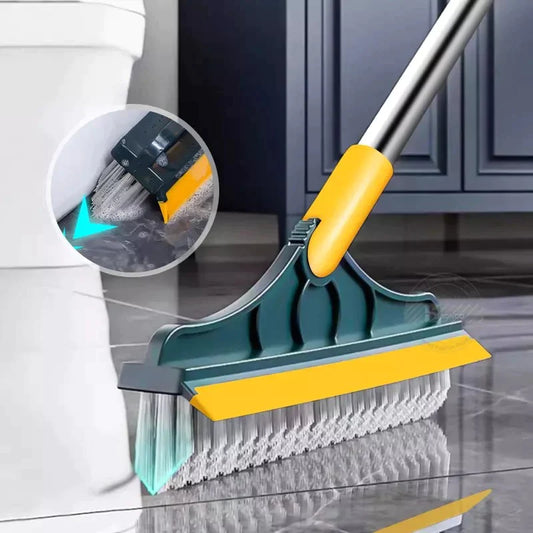 2 In 1 Long Handle Removable Wiper Floor Scrub Brush